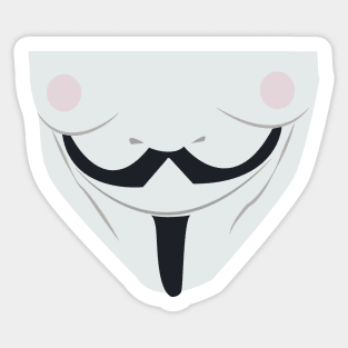 Guy Fawkes Face Mask. V for Vendetta. Anonymous Sticker